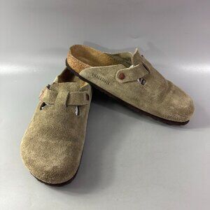 Birkenstock Taupe Suede Leather Boston, Size 42